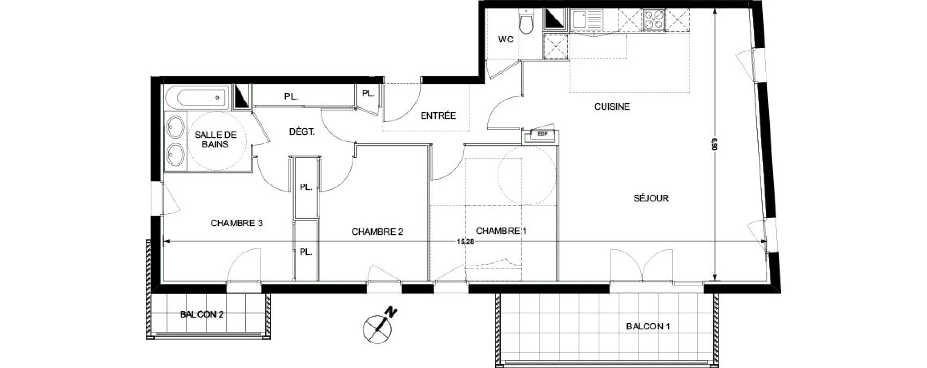 Appartement T4 de 85,29 m2 &agrave; Ramonville-Saint-Agne Ramonville st agne