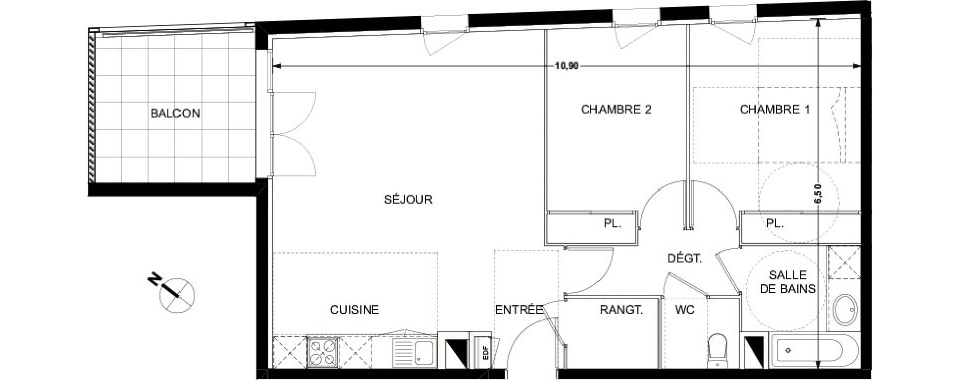 Appartement T3 de 66,38 m2 &agrave; Ramonville-Saint-Agne Ramonville st agne