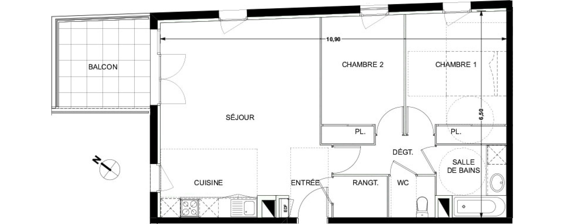 Appartement T3 de 66,38 m2 &agrave; Ramonville-Saint-Agne Ramonville st agne