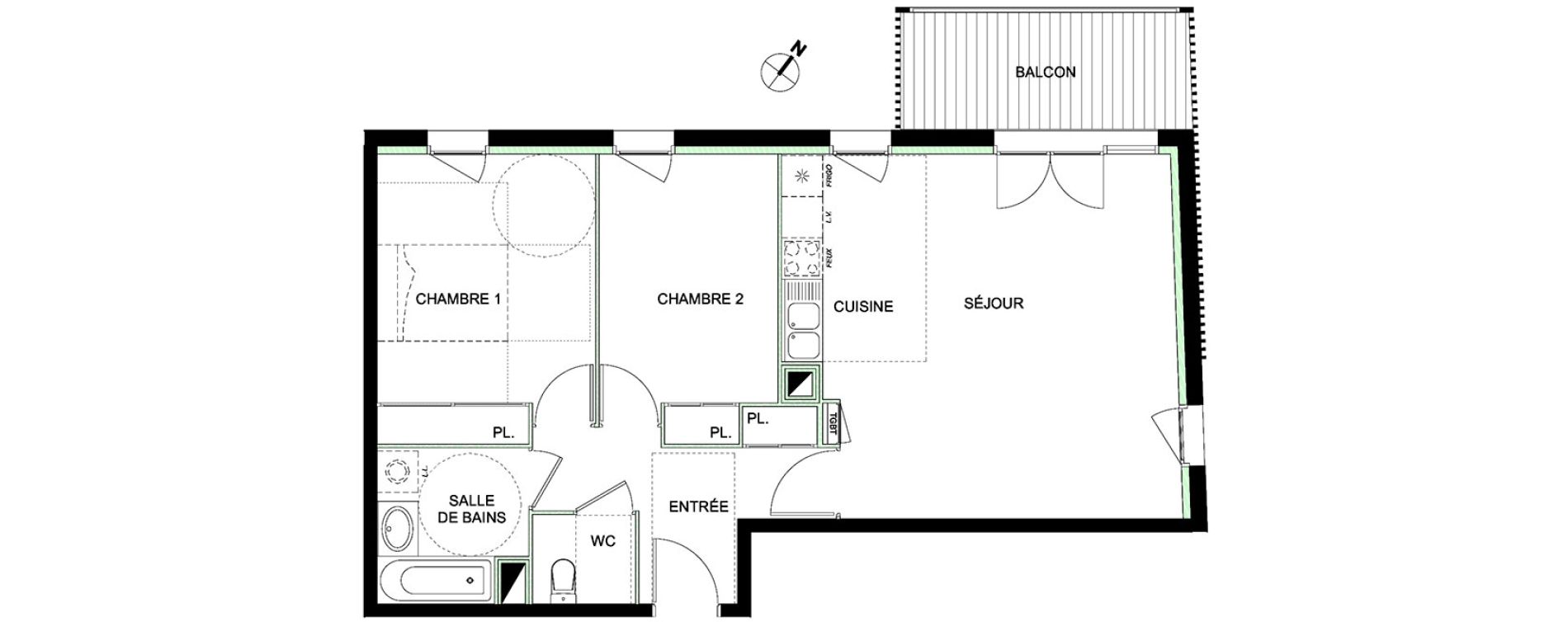 Appartement T3 de 66,00 m2 &agrave; Ramonville-Saint-Agne Ramonville st agne