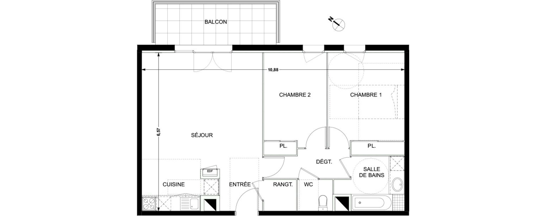 Appartement T3 de 68,70 m2 &agrave; Ramonville-Saint-Agne Ramonville st agne