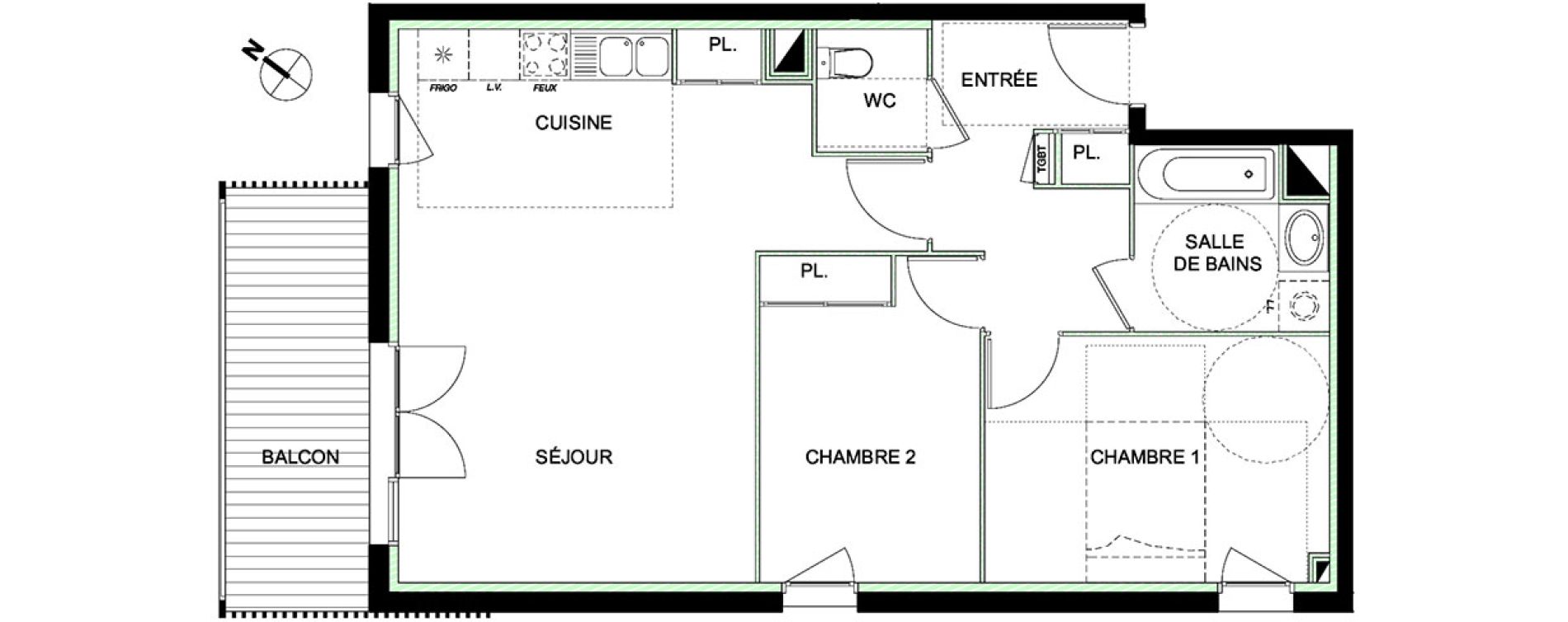 Appartement T3 de 66,28 m2 &agrave; Ramonville-Saint-Agne Ramonville st agne