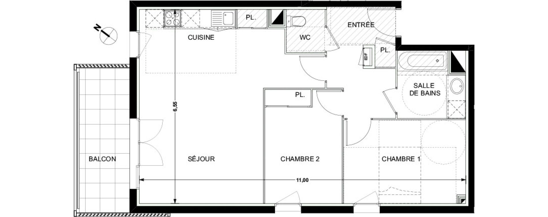 Appartement T3 de 66,35 m2 &agrave; Ramonville-Saint-Agne Ramonville st agne