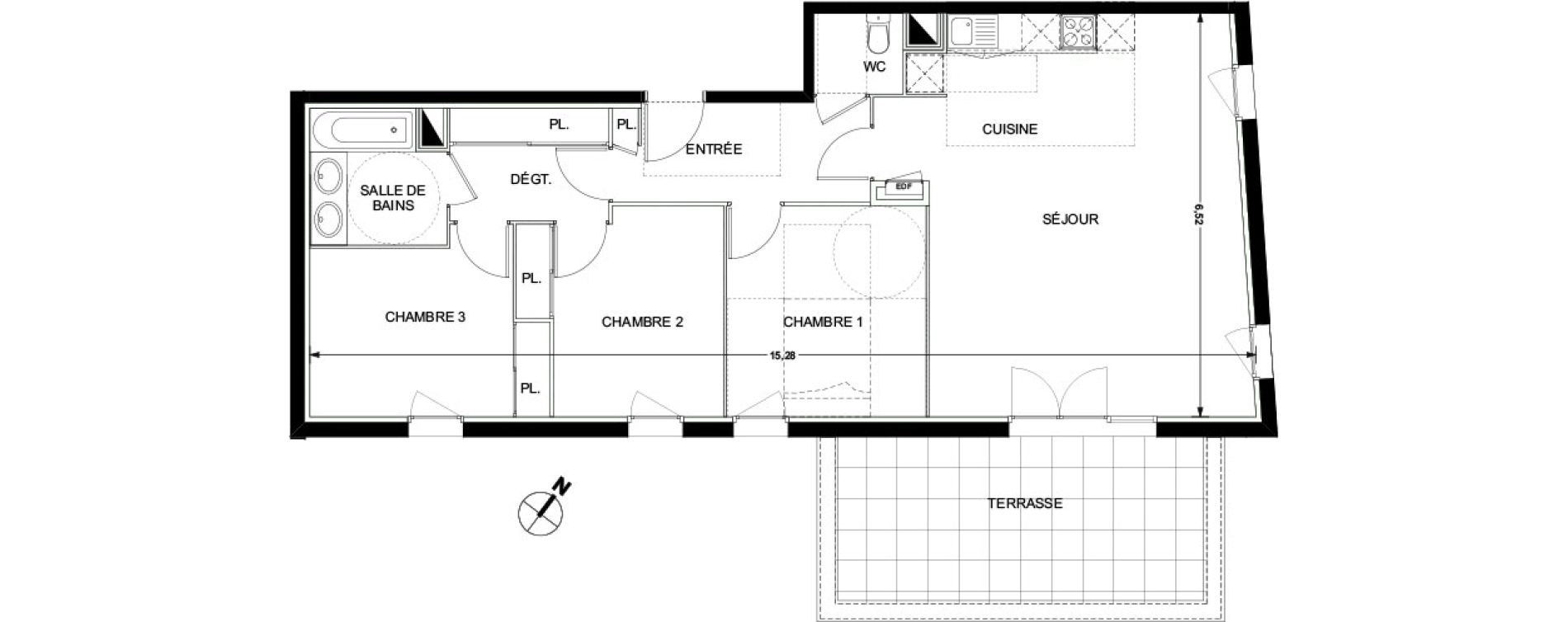 Appartement T4 de 83,04 m2 &agrave; Ramonville-Saint-Agne Ramonville st agne
