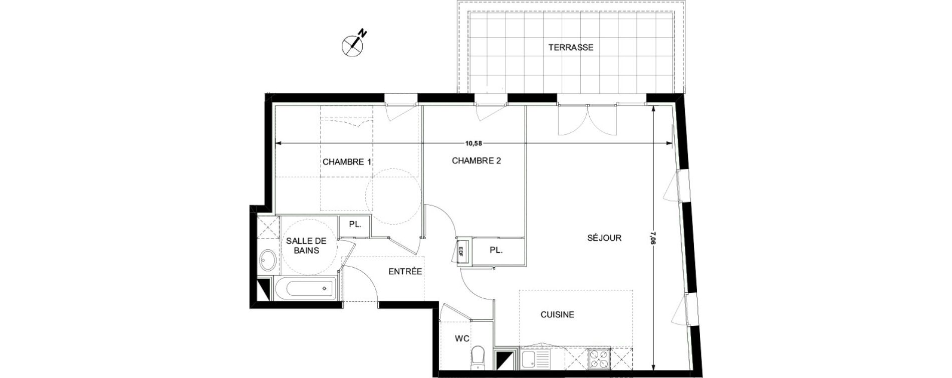 Appartement T3 de 67,32 m2 &agrave; Ramonville-Saint-Agne Ramonville st agne