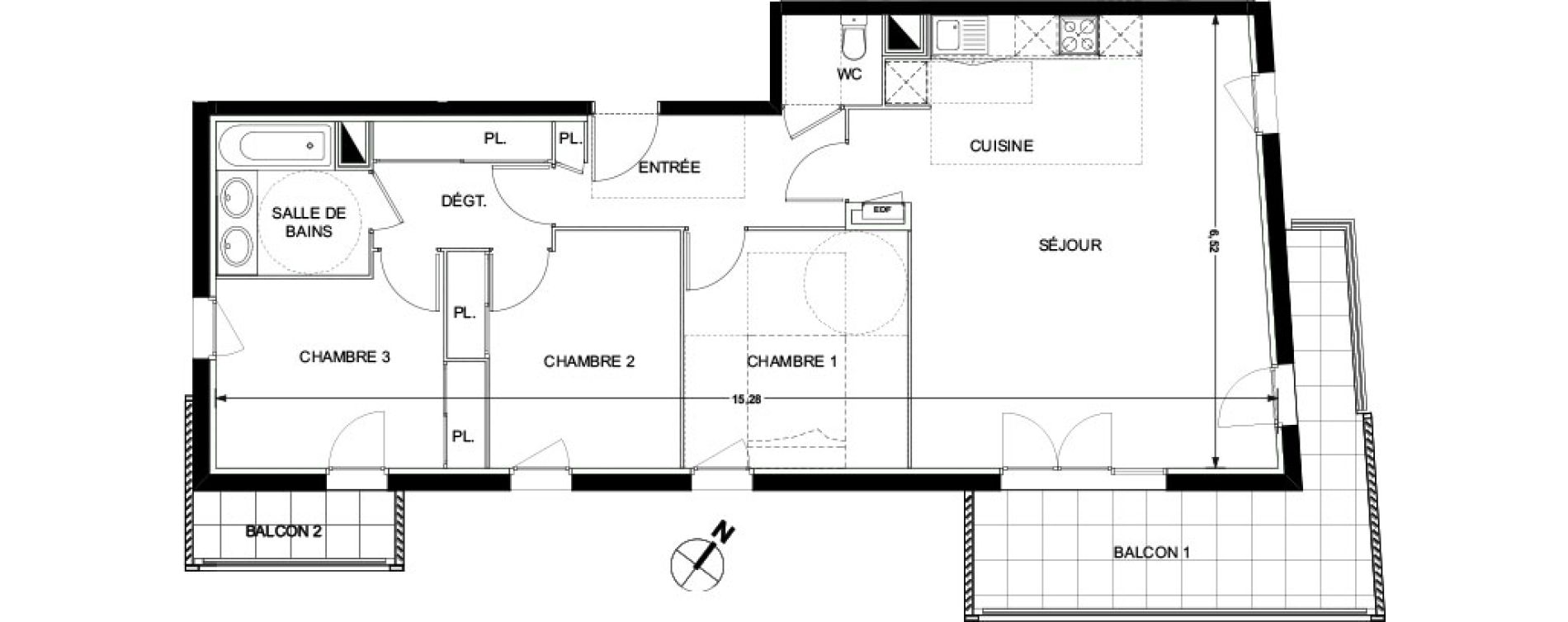 Appartement T4 de 83,04 m2 &agrave; Ramonville-Saint-Agne Ramonville st agne