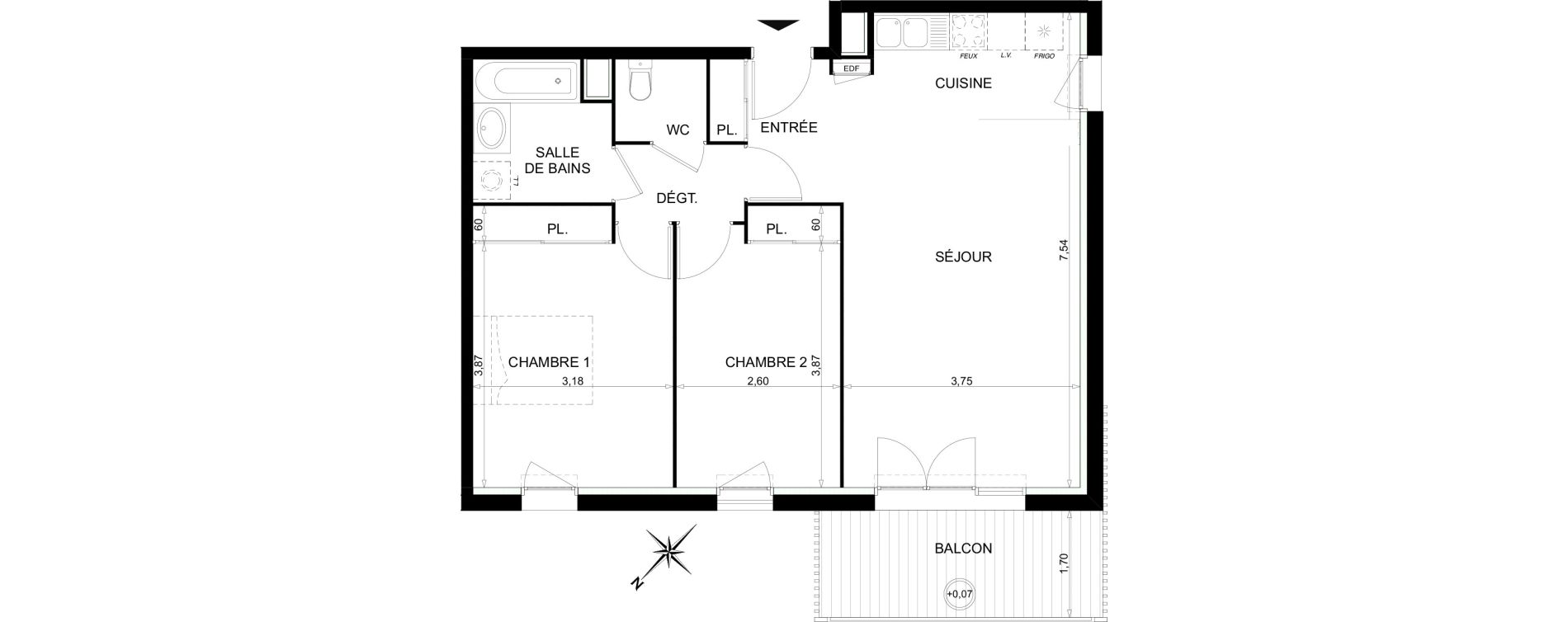 Appartement T3 de 66,02 m2 &agrave; Ramonville-Saint-Agne Ramonville st agne