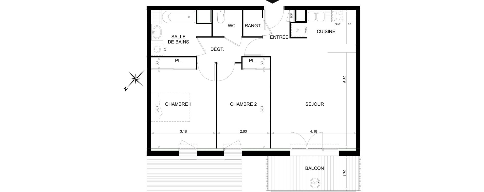 Appartement T3 de 65,83 m2 &agrave; Ramonville-Saint-Agne Ramonville st agne