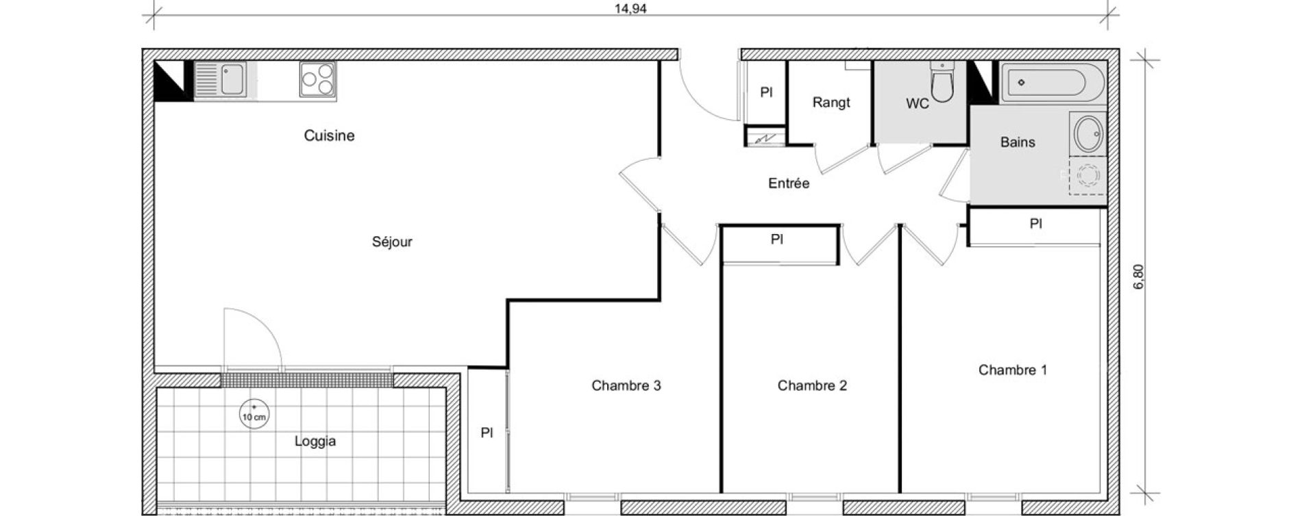 Appartement T4 de 88,34 m2 &agrave; Ramonville-Saint-Agne La peyrade