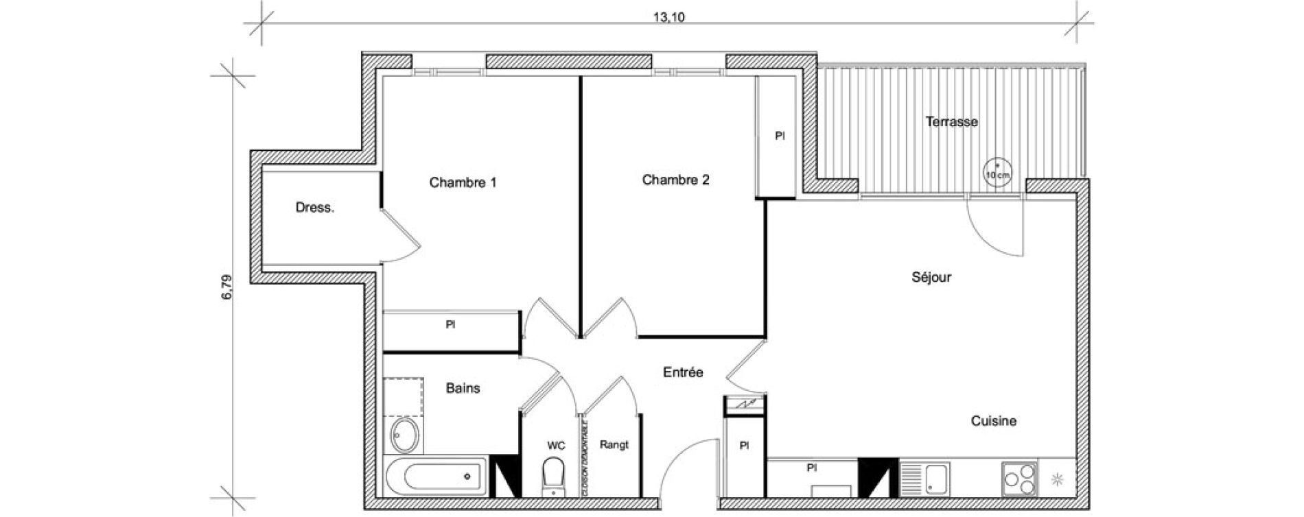Appartement T3 de 67,24 m2 &agrave; Ramonville-Saint-Agne La peyrade