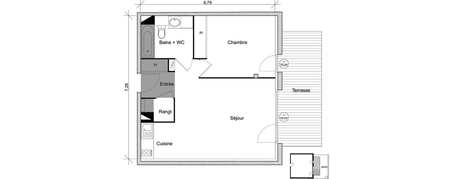 Appartement T2 de 47,55 m2 &agrave; Ramonville-Saint-Agne La peyrade