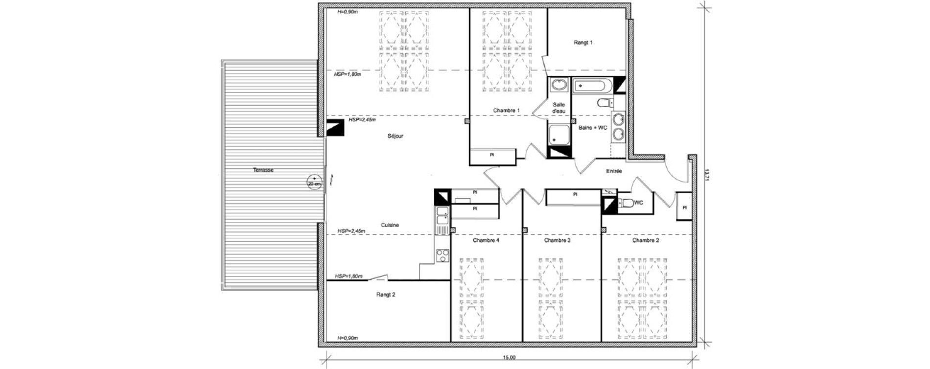 Appartement T5 de 121,14 m2 &agrave; Ramonville-Saint-Agne La peyrade