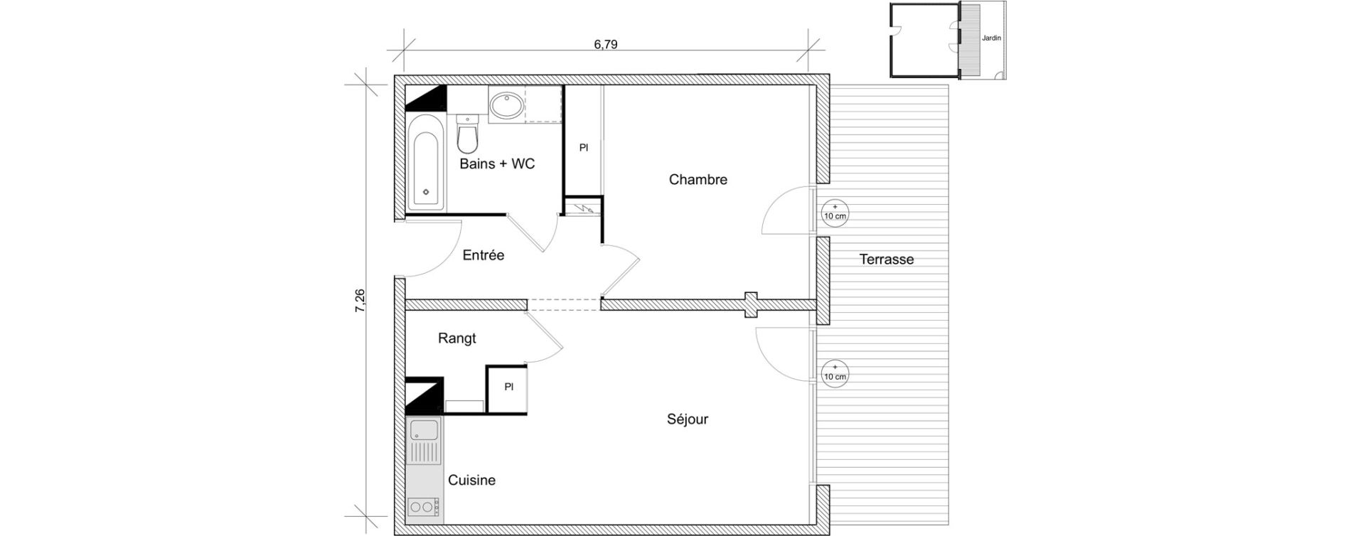 Appartement T2 de 47,79 m2 &agrave; Ramonville-Saint-Agne La peyrade