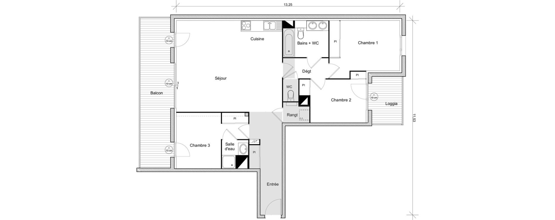 Appartement T4 de 91,24 m2 &agrave; Ramonville-Saint-Agne La peyrade