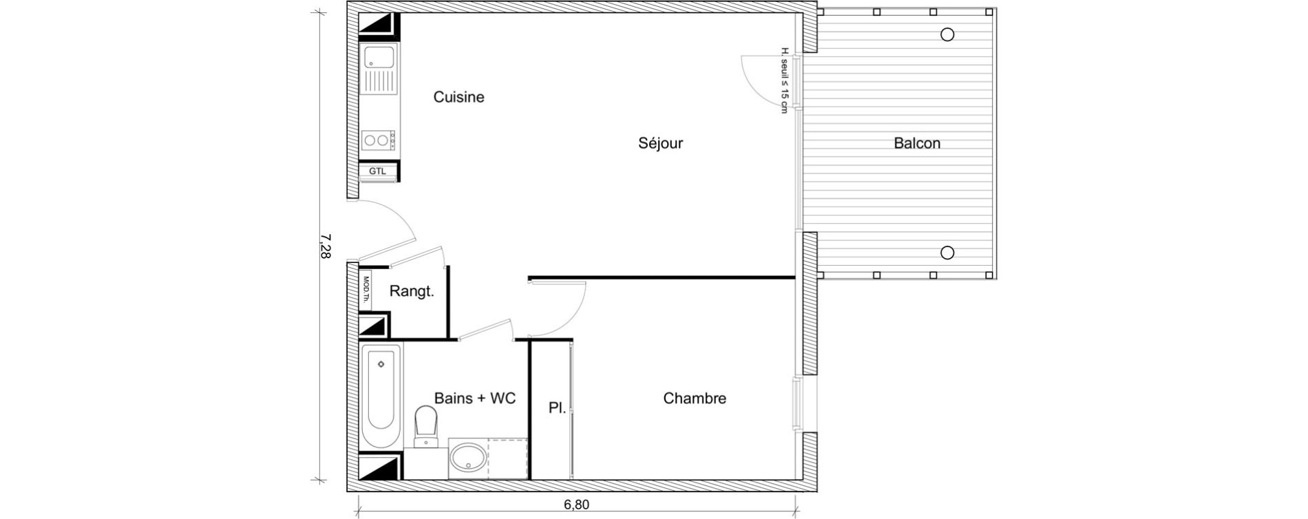 Appartement T2 de 47,71 m2 &agrave; Ramonville-Saint-Agne Ramonville st agne