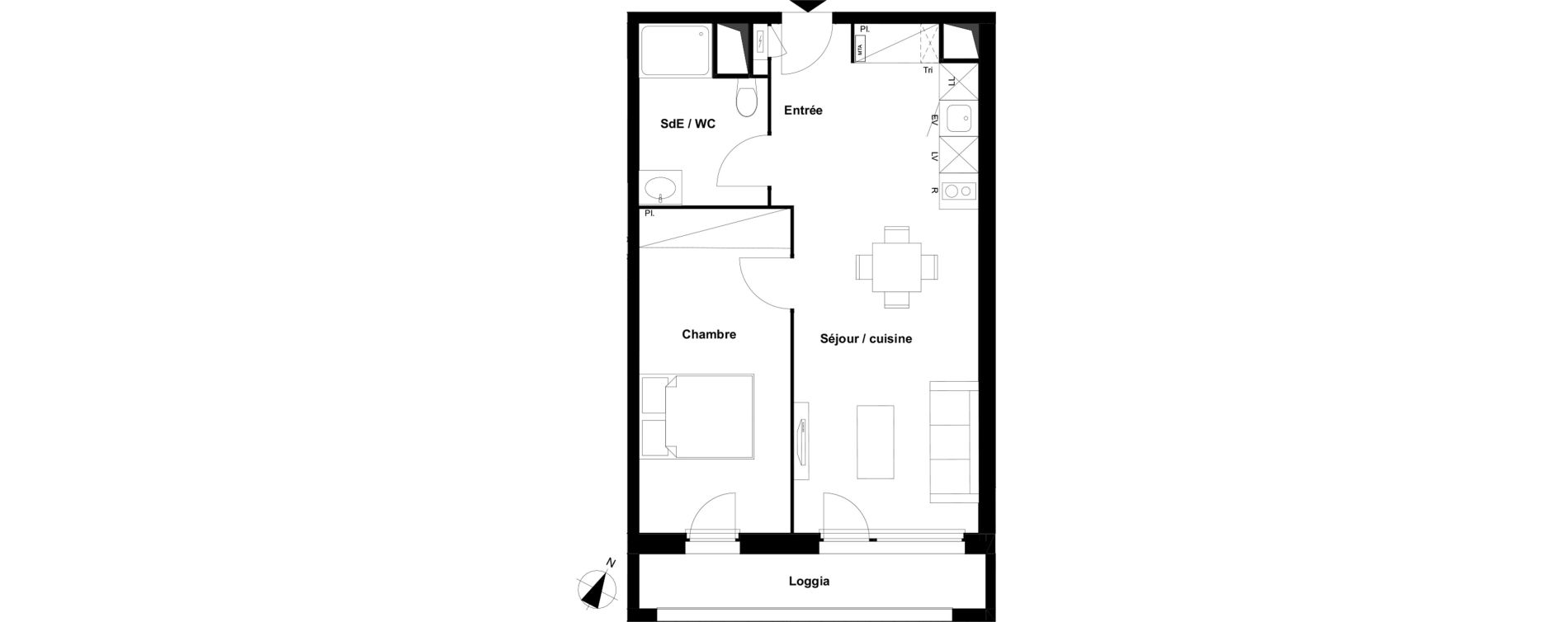 Appartement T2 de 45,20 m2 &agrave; Ramonville-Saint-Agne Maragon floralies
