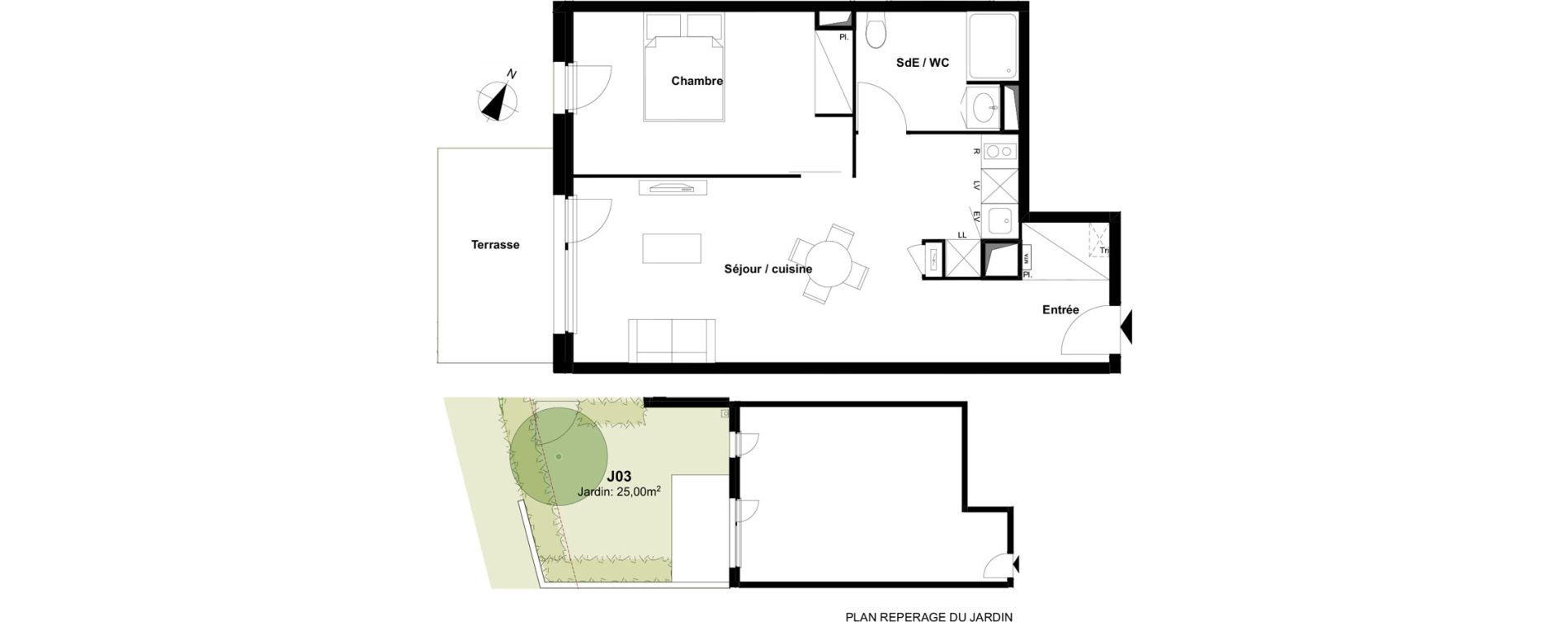 Appartement T2 de 48,71 m2 &agrave; Ramonville-Saint-Agne Maragon floralies