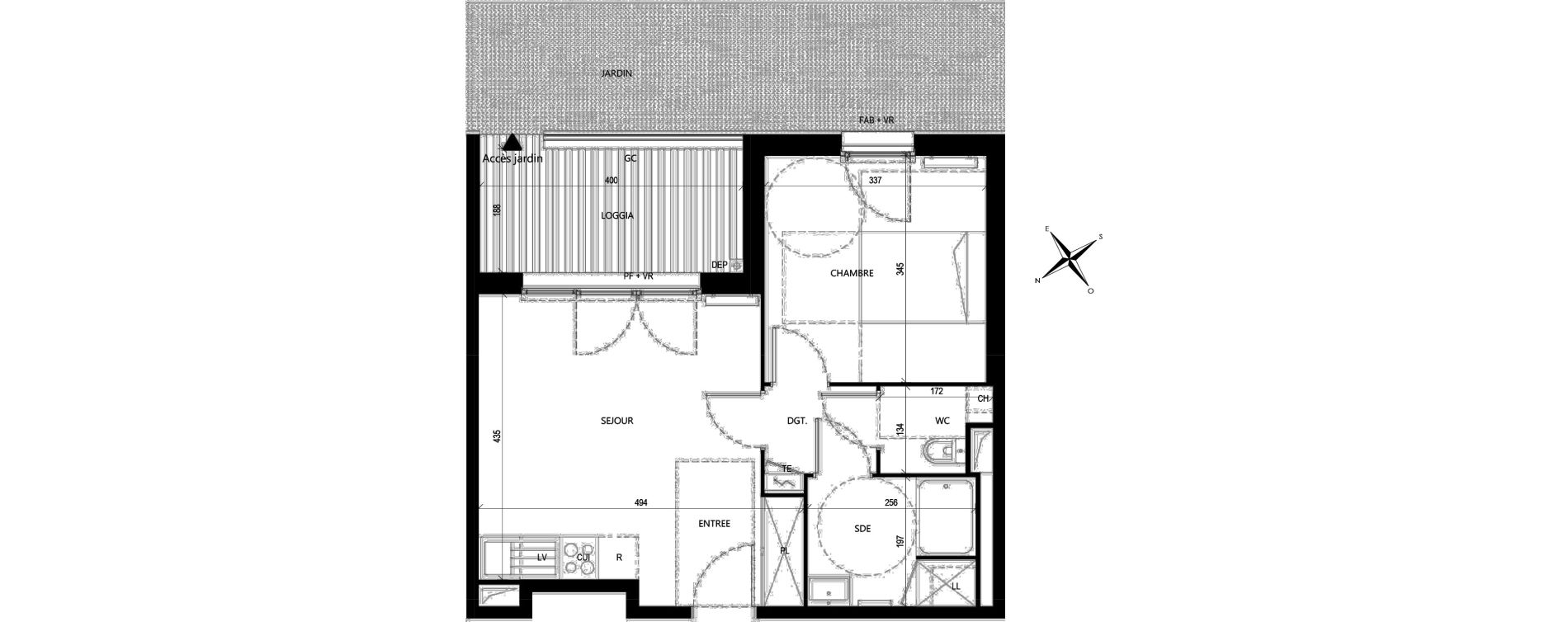 Appartement T2 de 41,56 m2 &agrave; Roques La pointe