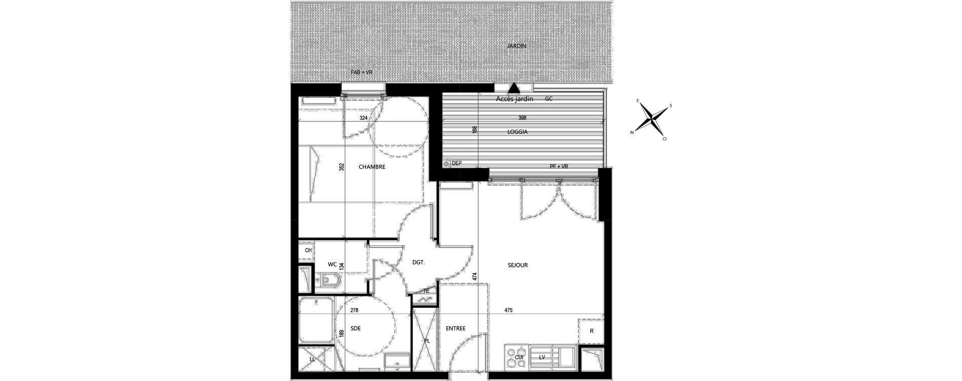 Appartement T2 de 41,20 m2 &agrave; Roques La pointe