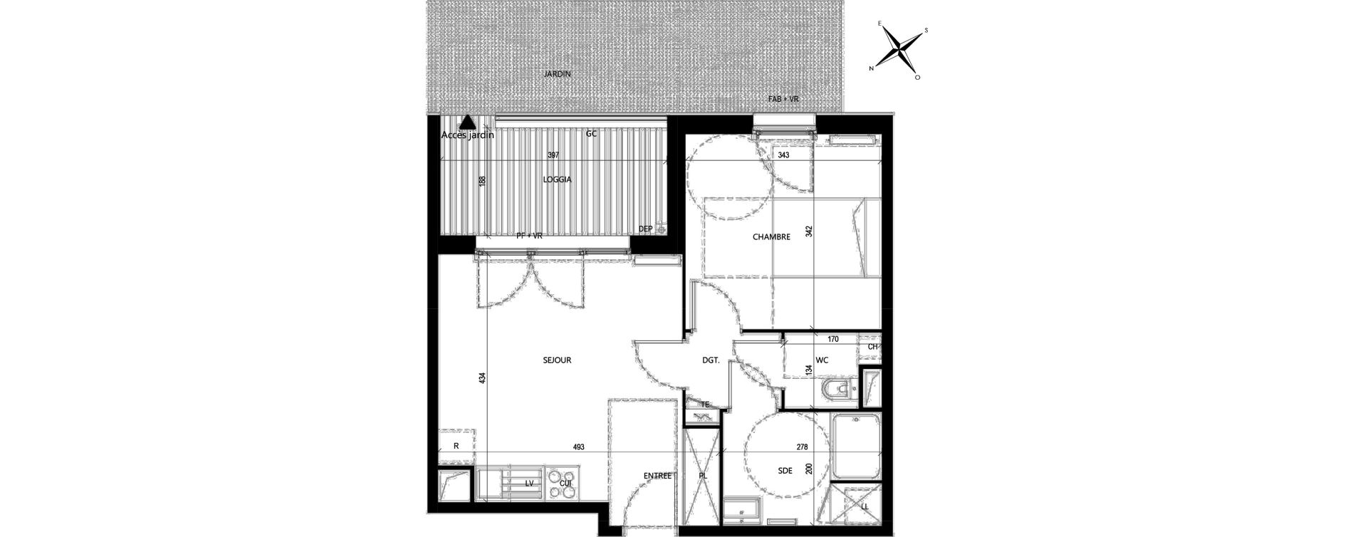 Appartement T2 de 41,45 m2 &agrave; Roques La pointe