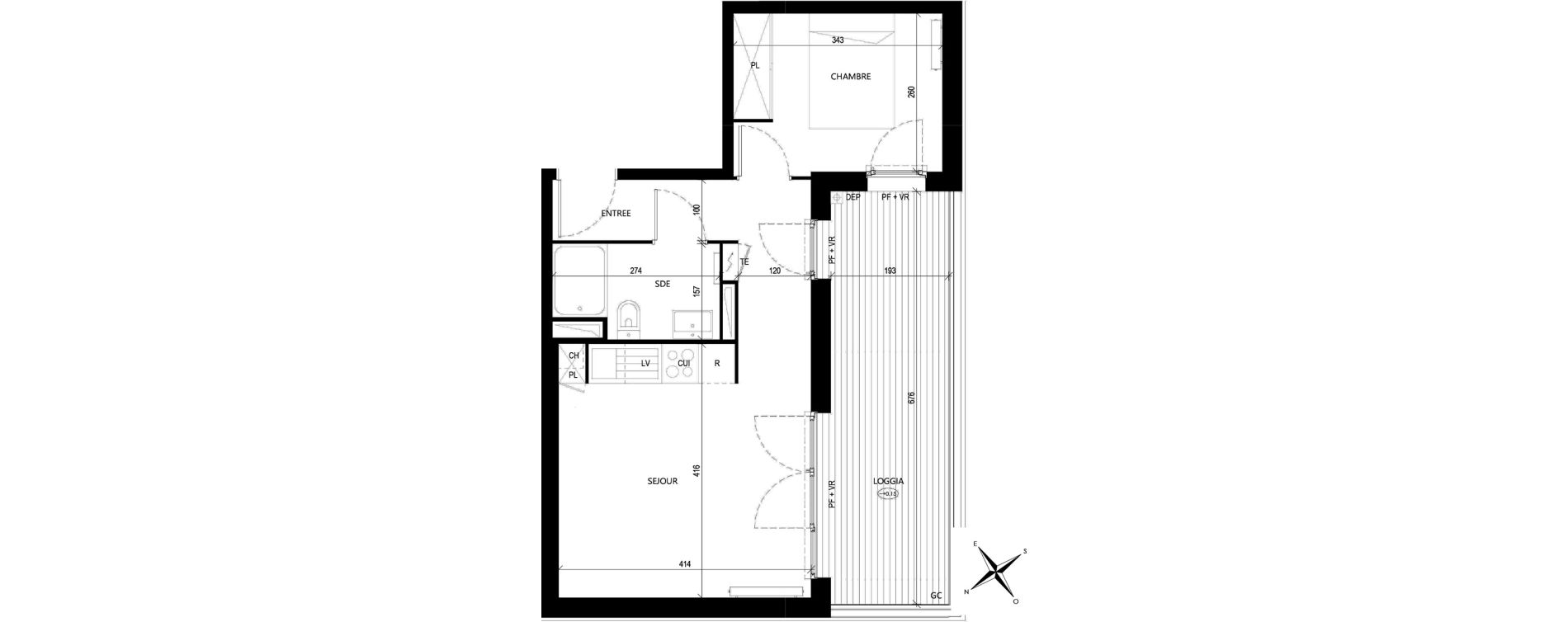 Appartement T2 de 36,53 m2 &agrave; Roques La pointe