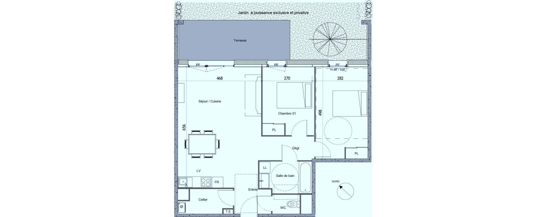 Appartement T3 de 70,25 m2 &agrave; Roques Centre