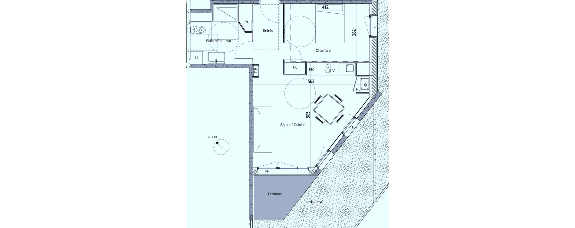Appartement T2 de 46,60 m2 &agrave; Roques Centre