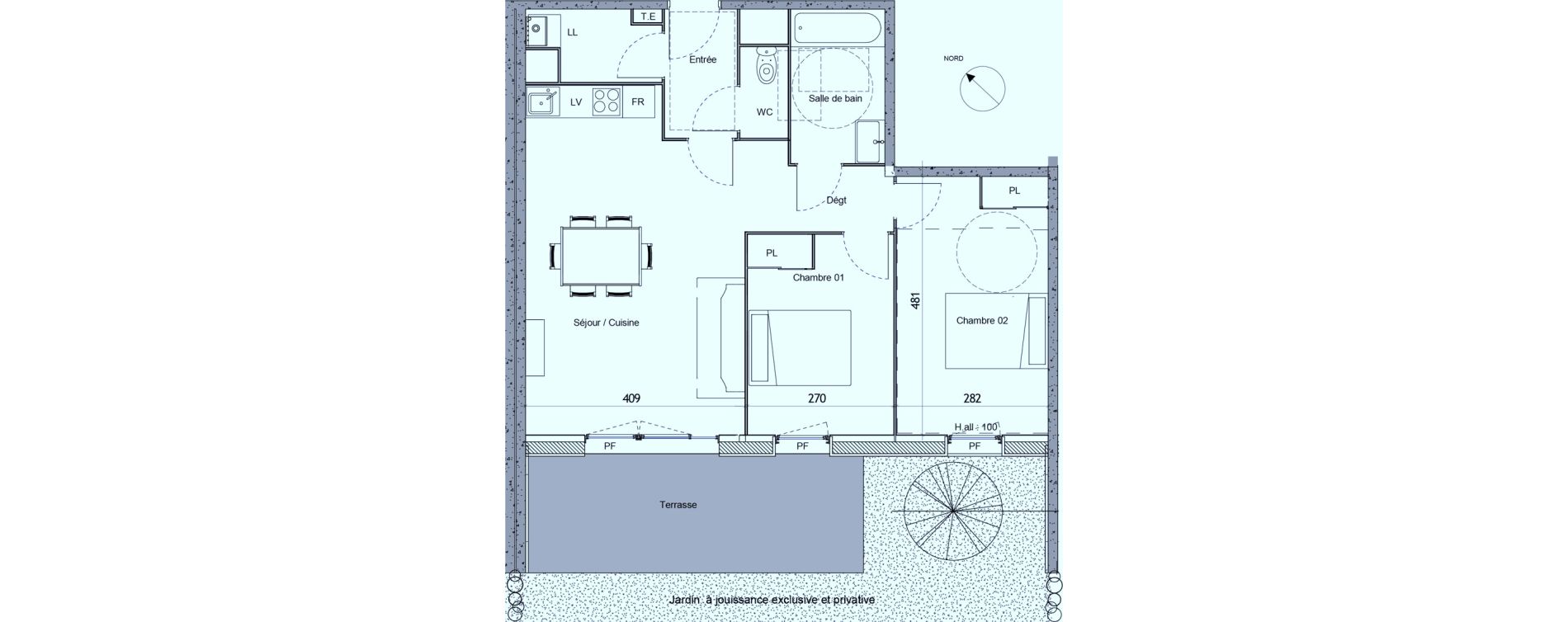 Appartement T3 de 64,75 m2 &agrave; Roques Centre