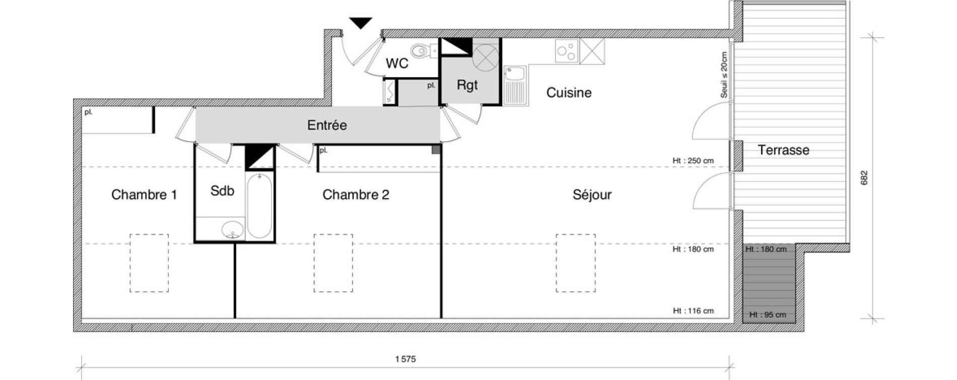 Appartement T3 de 69,67 m2 &agrave; Roquettes Centre