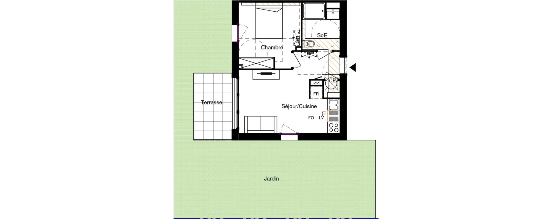 Appartement T2 de 35,48 m2 &agrave; Rouffiac-Tolosan Charlary