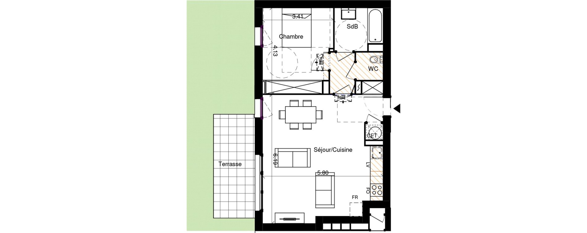 Appartement T3 de 56,35 m2 &agrave; Rouffiac-Tolosan Charlary
