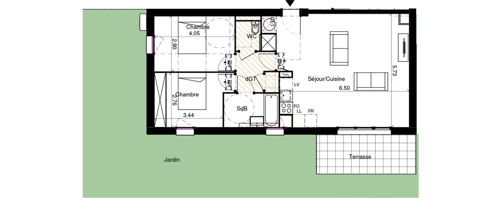 Appartement T2 de 70,08 m2 &agrave; Rouffiac-Tolosan Charlary