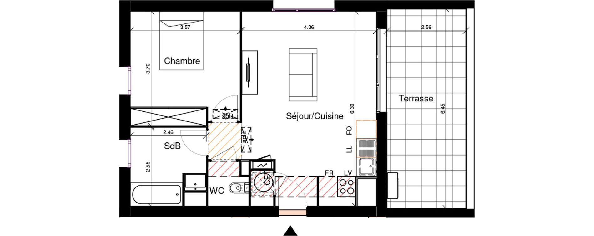 Appartement T2 de 47,95 m2 &agrave; Rouffiac-Tolosan Charlary