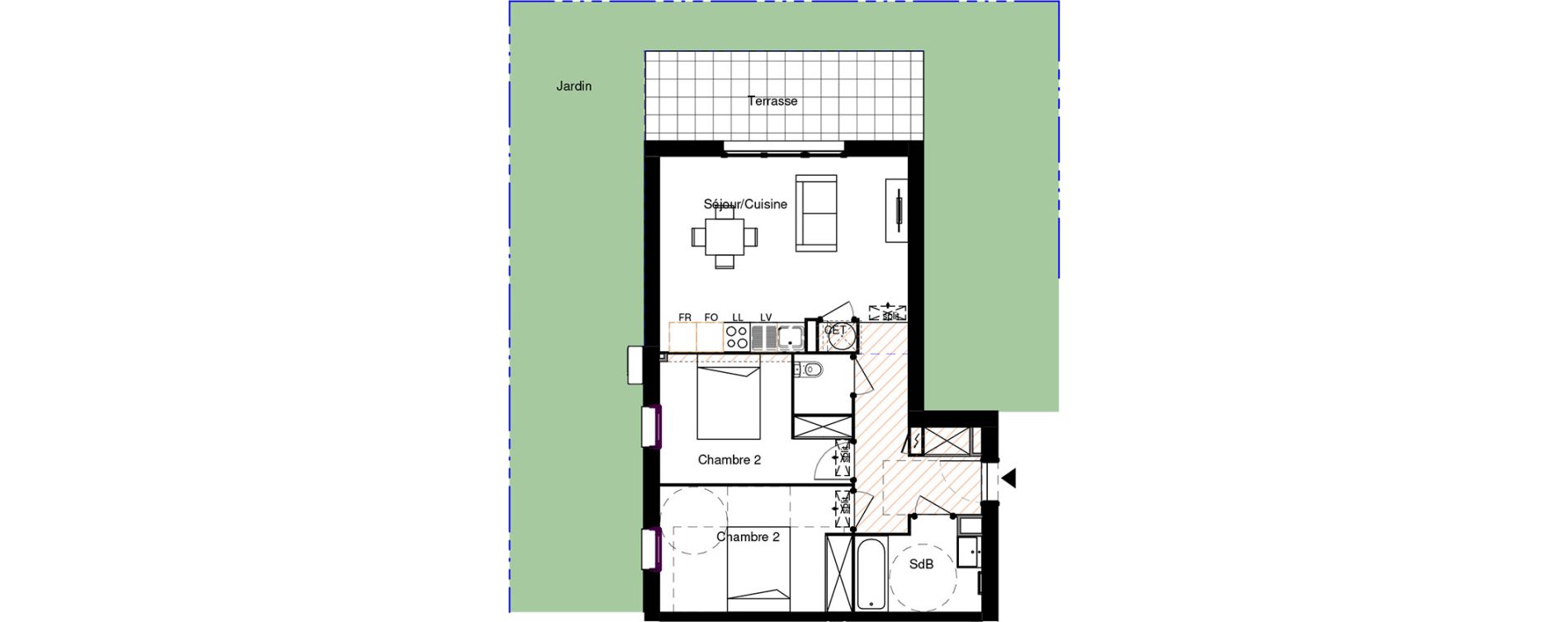 Appartement T3 de 60,98 m2 &agrave; Rouffiac-Tolosan Charlary