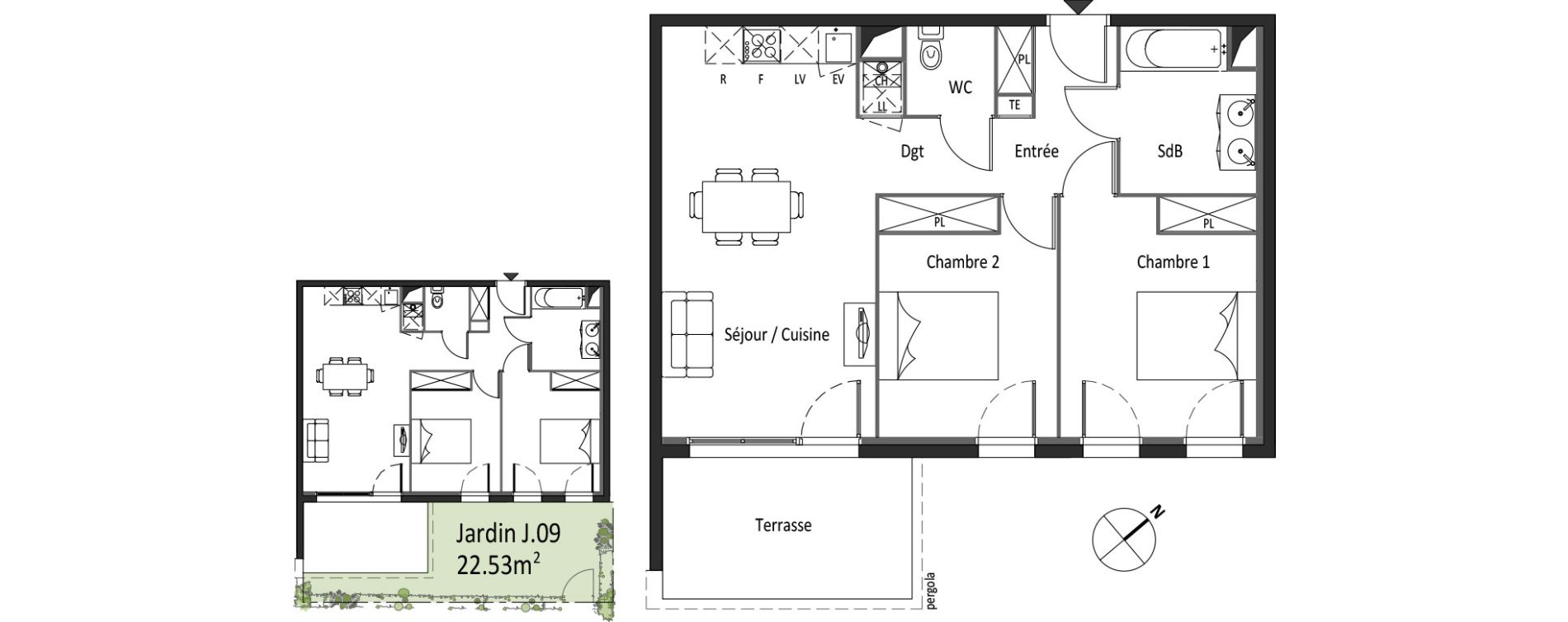 Appartement T3 de 60,02 m2 &agrave; Saint-Alban Le terroir