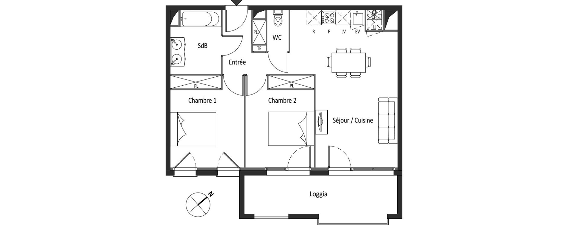 Appartement T3 de 59,55 m2 &agrave; Saint-Alban Le terroir