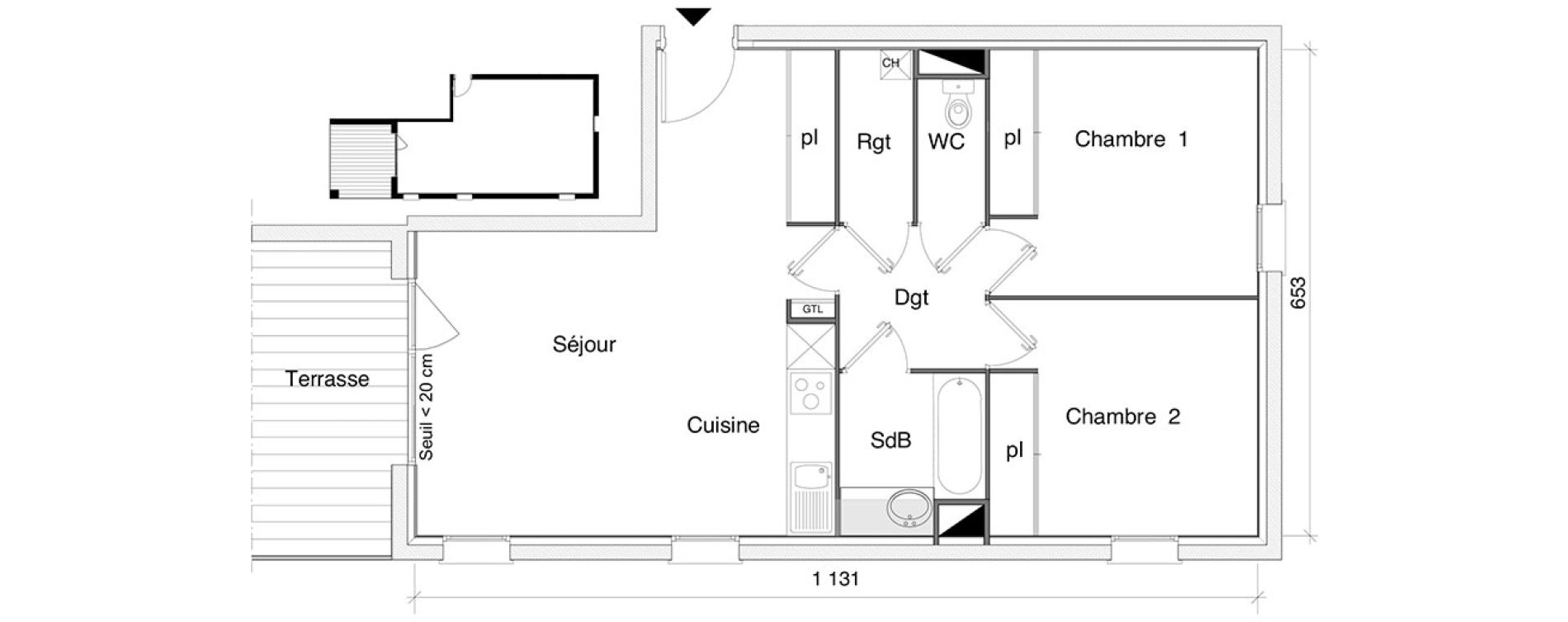 Appartement T3 de 63,70 m2 &agrave; Saint-Alban Centre