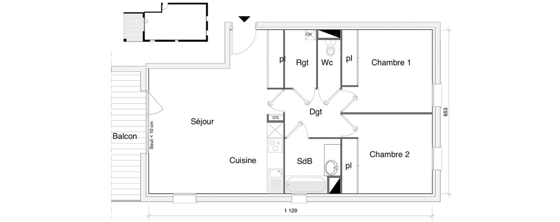 Appartement T3 de 66,65 m2 &agrave; Saint-Alban Centre