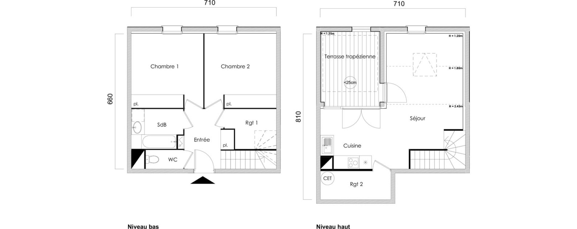 Duplex T3 de 72,41 m2 &agrave; Saint-Jean Centre