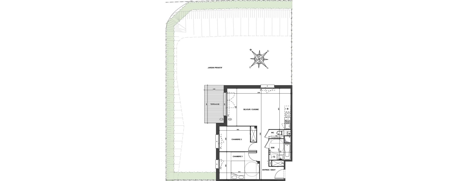 Appartement T3 de 62,10 m2 &agrave; Saint-Jean Centre