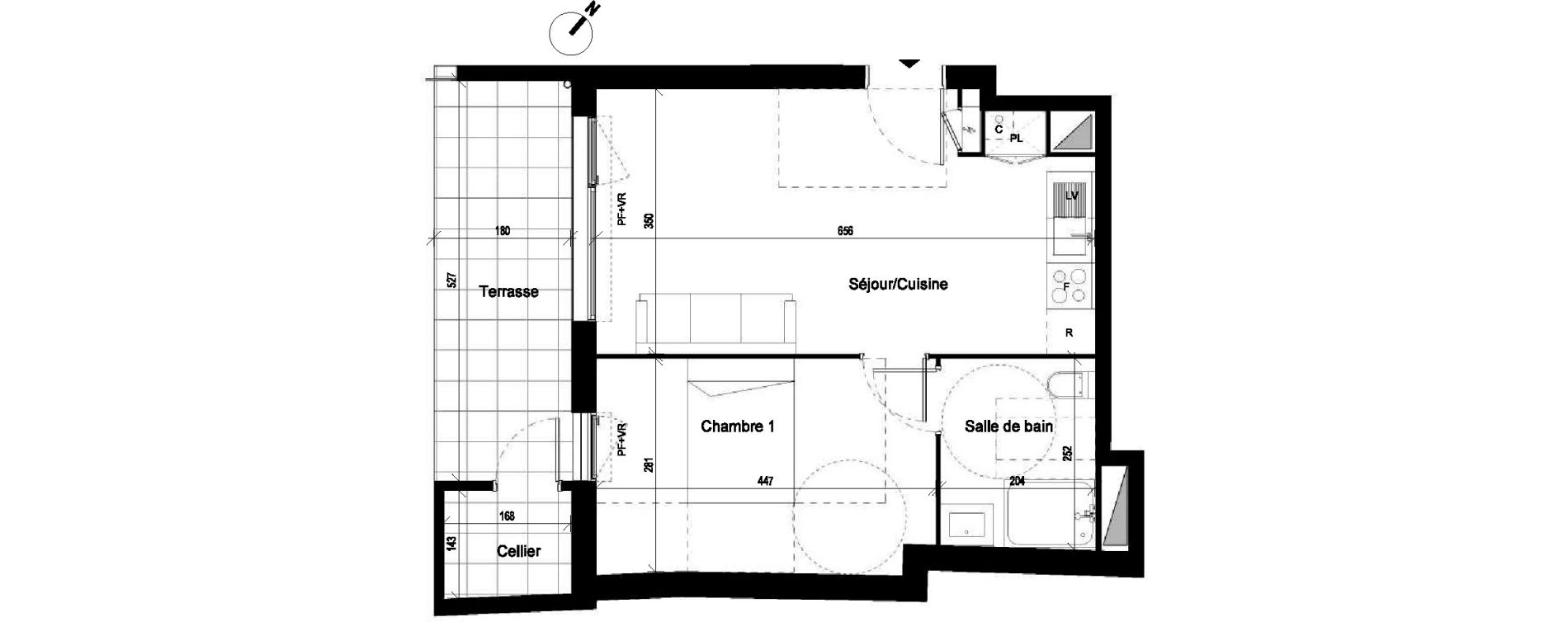 Appartement T2 de 39,33 m2 &agrave; Saint-Jory Centre