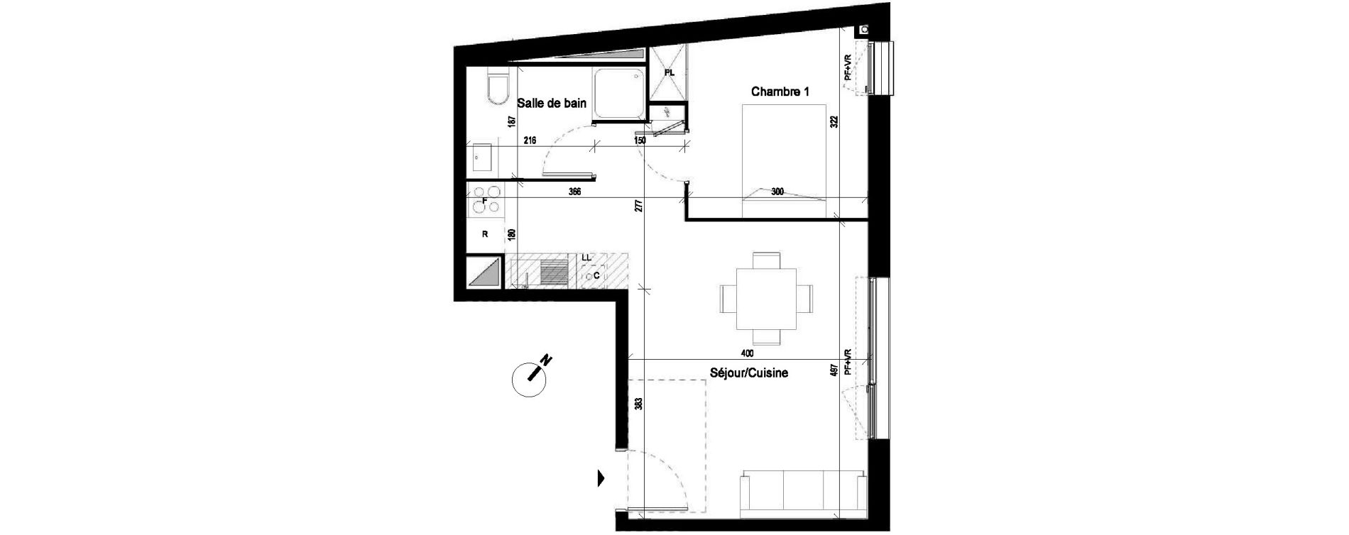Appartement T2 de 41,06 m2 &agrave; Saint-Jory Centre