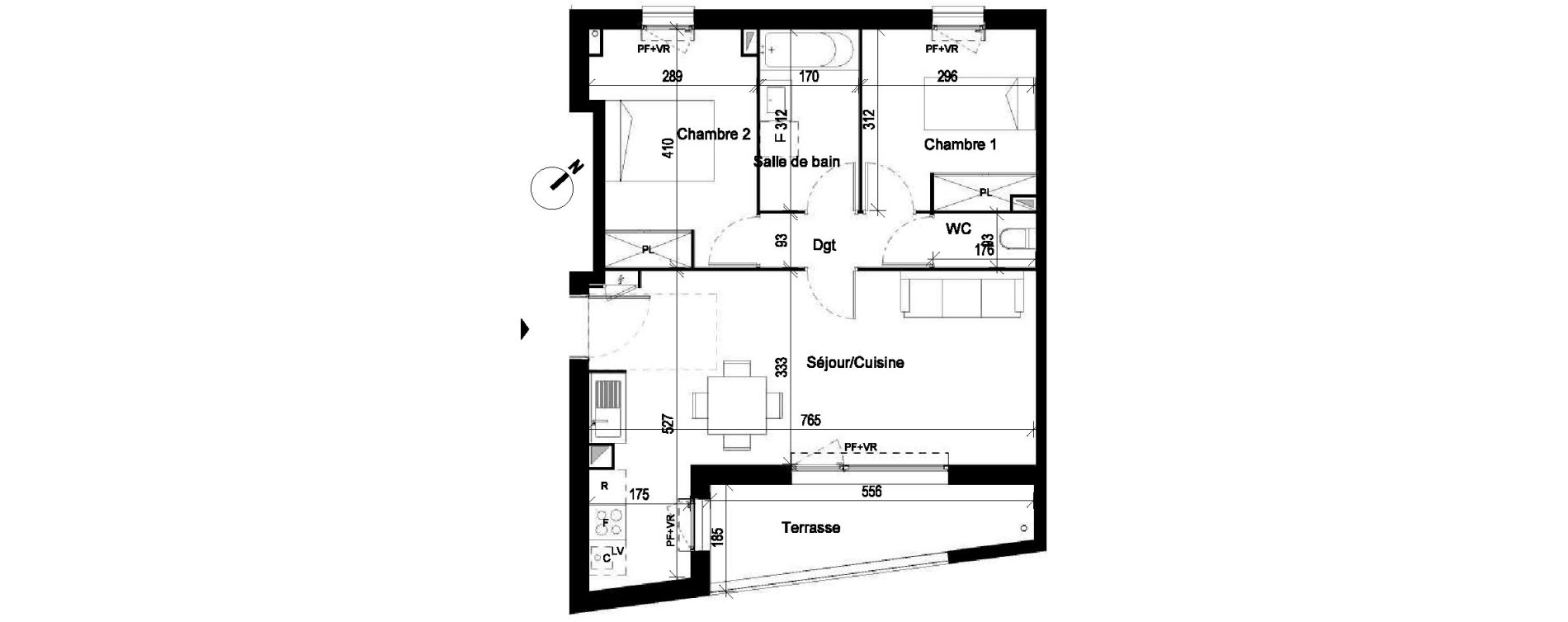 Appartement T3 de 58,60 m2 &agrave; Saint-Jory Centre