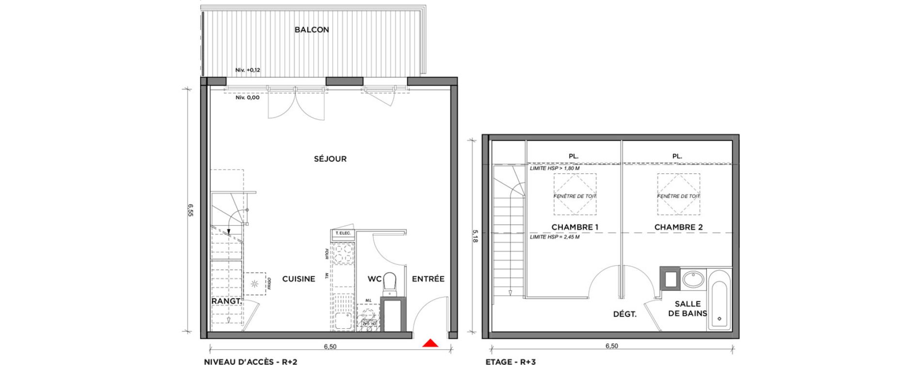 Appartement T3 de 64,14 m2 &agrave; Saint-Jory Centre