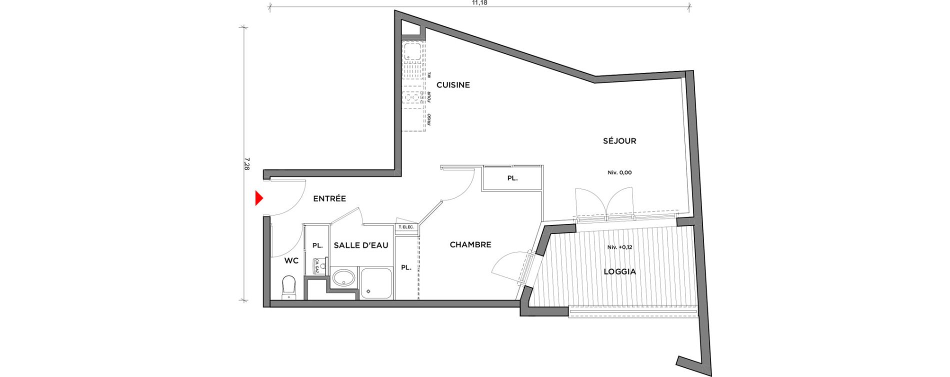 Appartement T2 de 48,55 m2 &agrave; Saint-Jory Centre