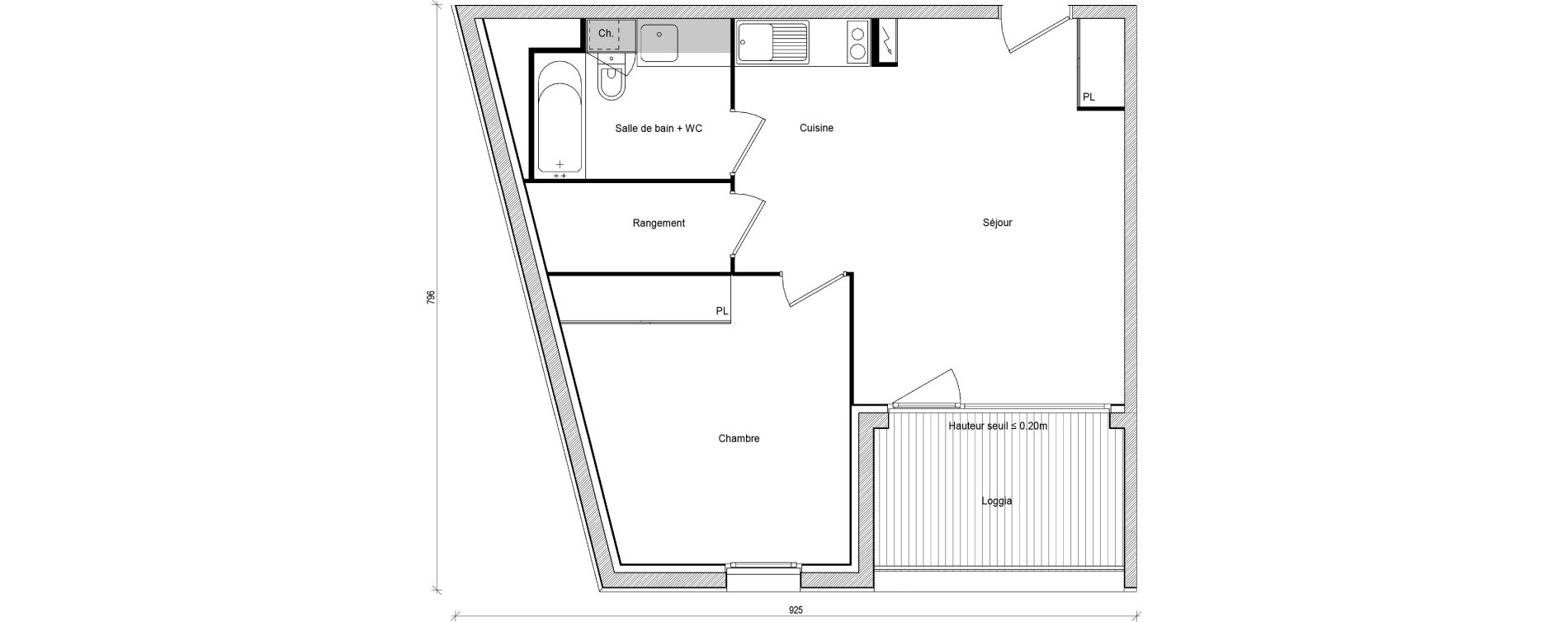 Appartement T2 de 47,37 m2 &agrave; Saint-Jory Centre