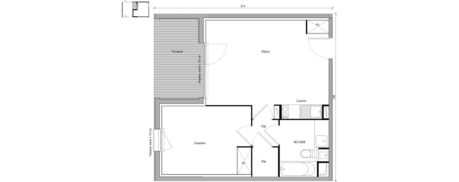 Appartement T2 de 44,18 m2 &agrave; Saint-Jory Centre