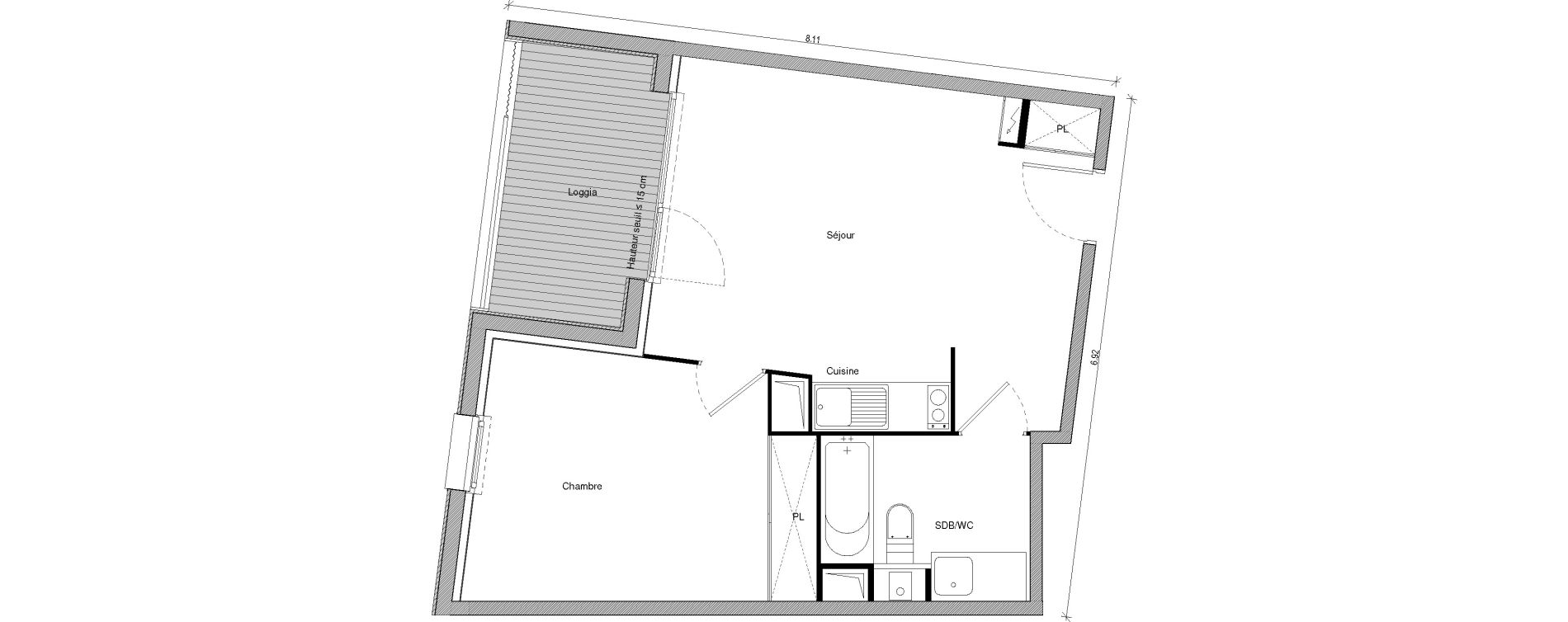 Appartement T2 de 43,33 m2 &agrave; Saint-Jory Centre