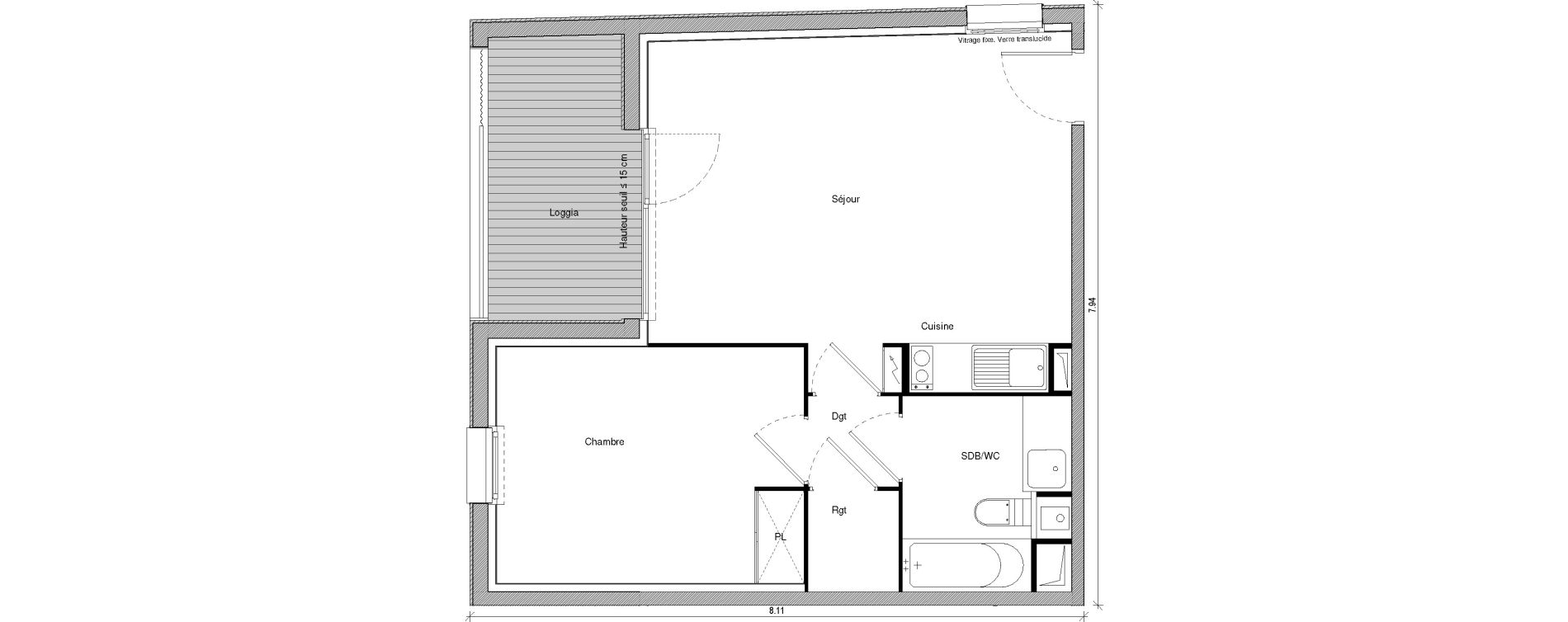 Appartement T2 de 45,44 m2 &agrave; Saint-Jory Centre