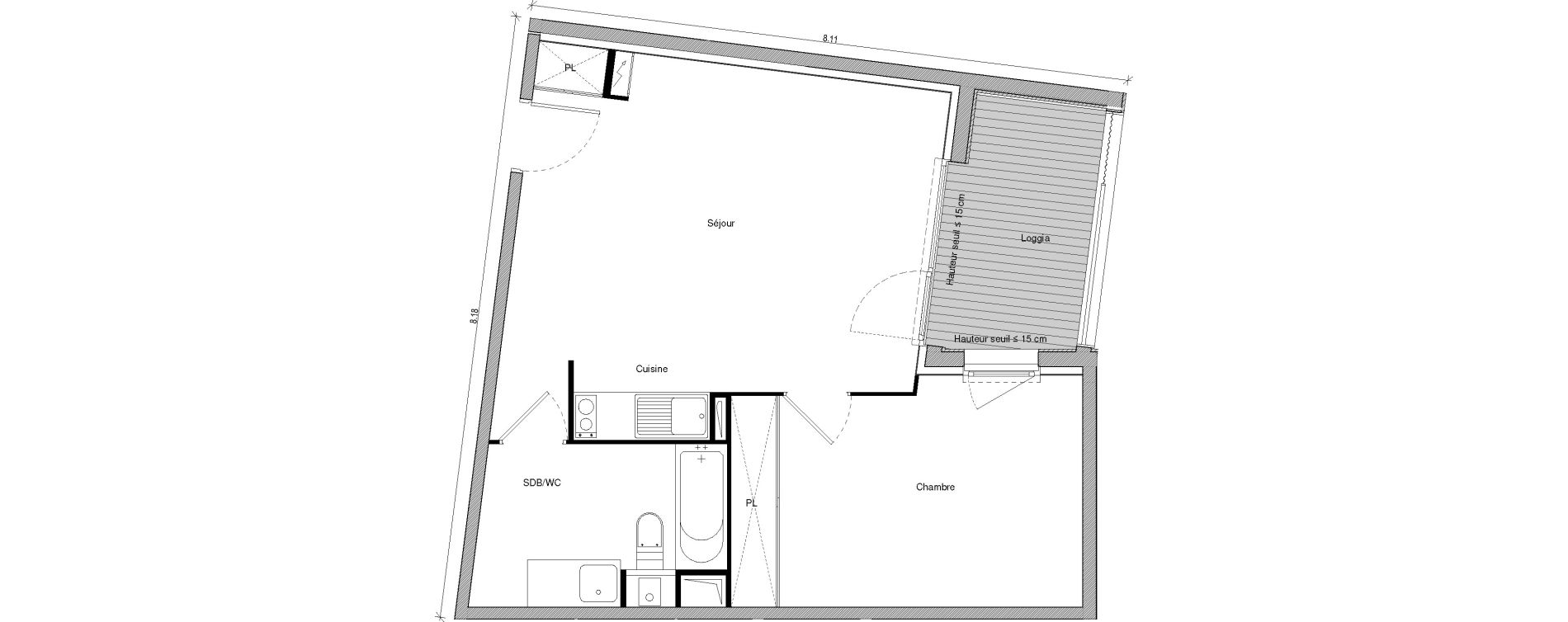 Appartement T2 de 47,40 m2 &agrave; Saint-Jory Centre